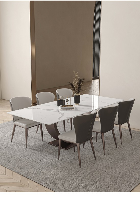 لغرف الطعام طاولة طعام حديثة وفاخرة ومشرقة